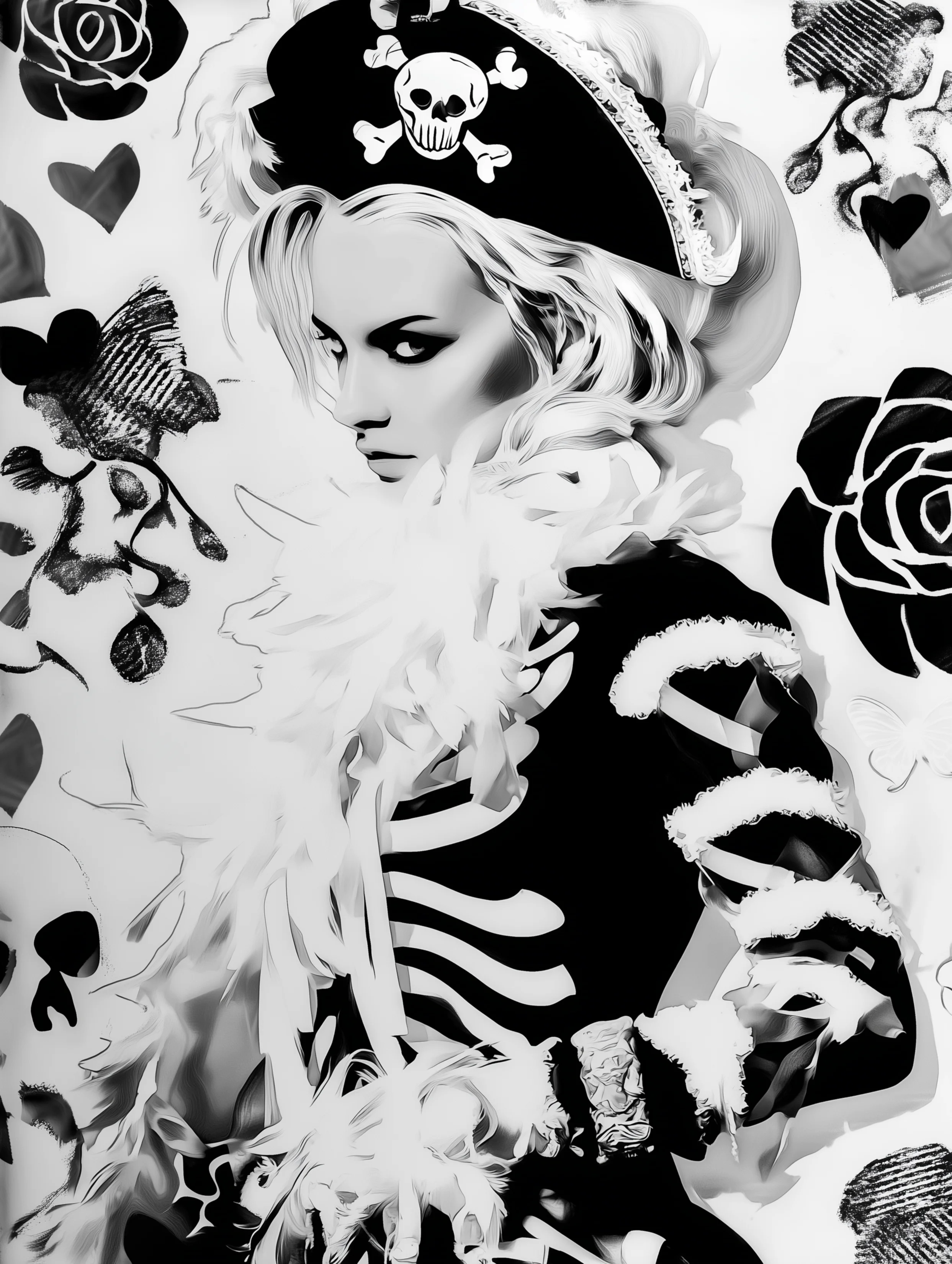 Free printable pirate coloring pages for adults featuring pirate with skull and crossbones hat